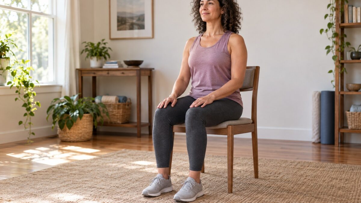 A 5-Minute Comfortable Breathing Practice — illustrative fitness image