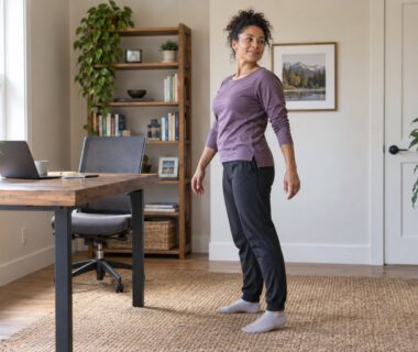 A 5-Minute Mobility Break for Desk Workers — illustrative fitness image
